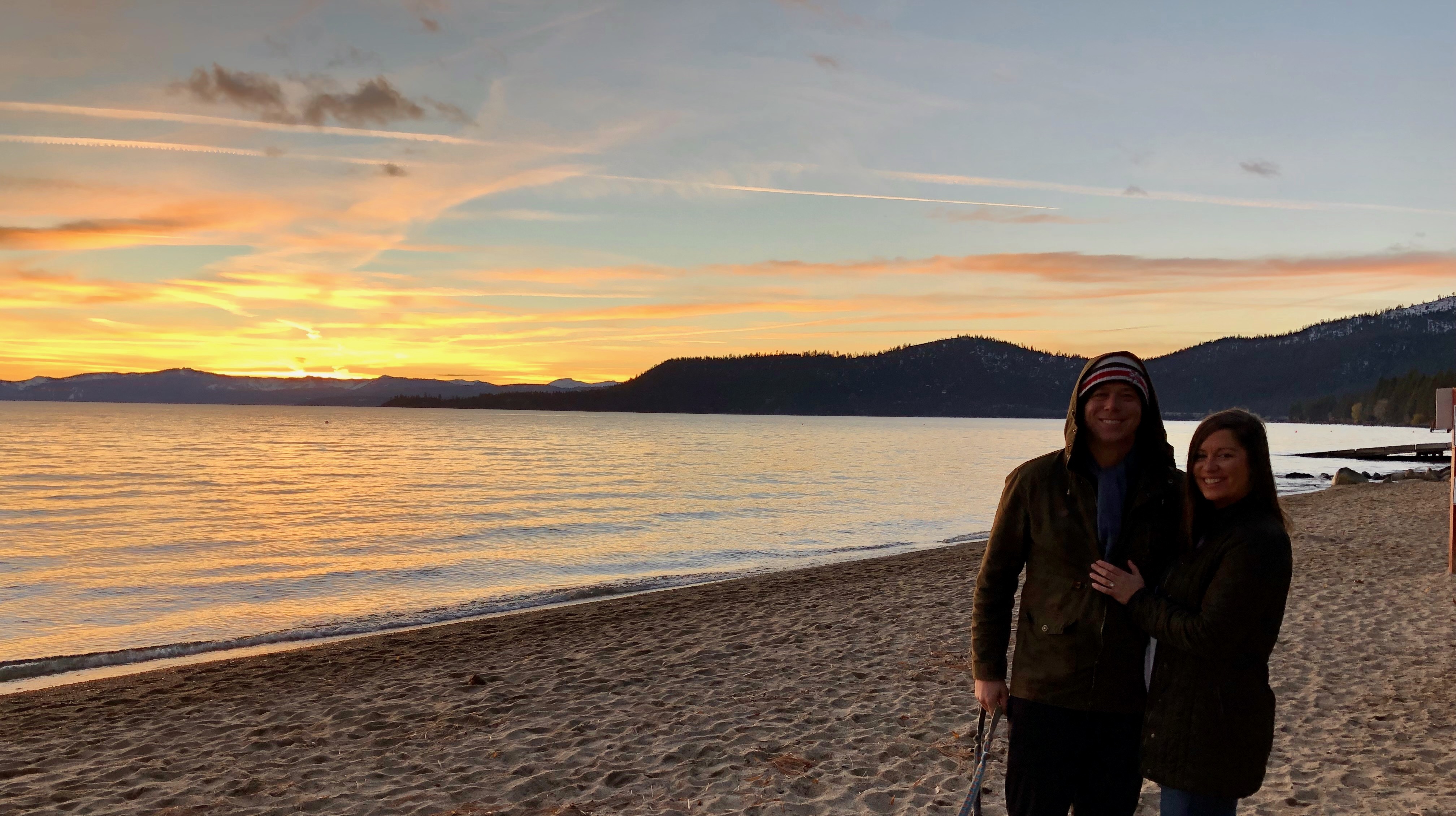 Kimberly Fox at sunset on Lake Tahoe